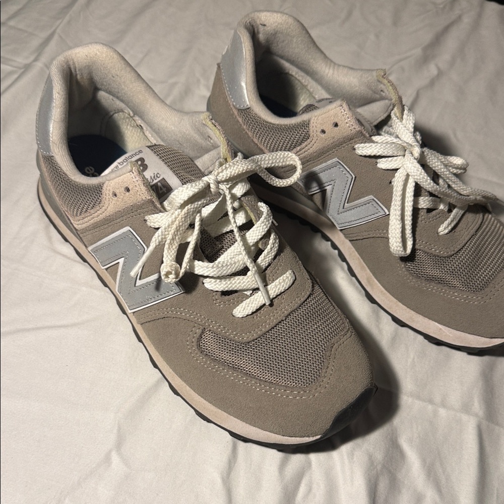 New Balance Taupe and Gray Athletic Shoes